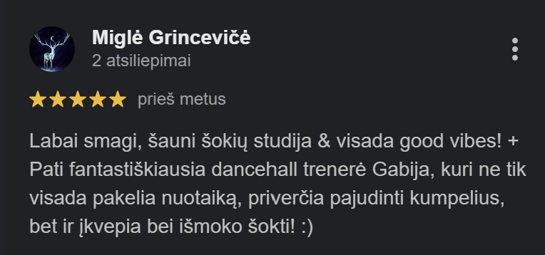 Google atsiliepimas